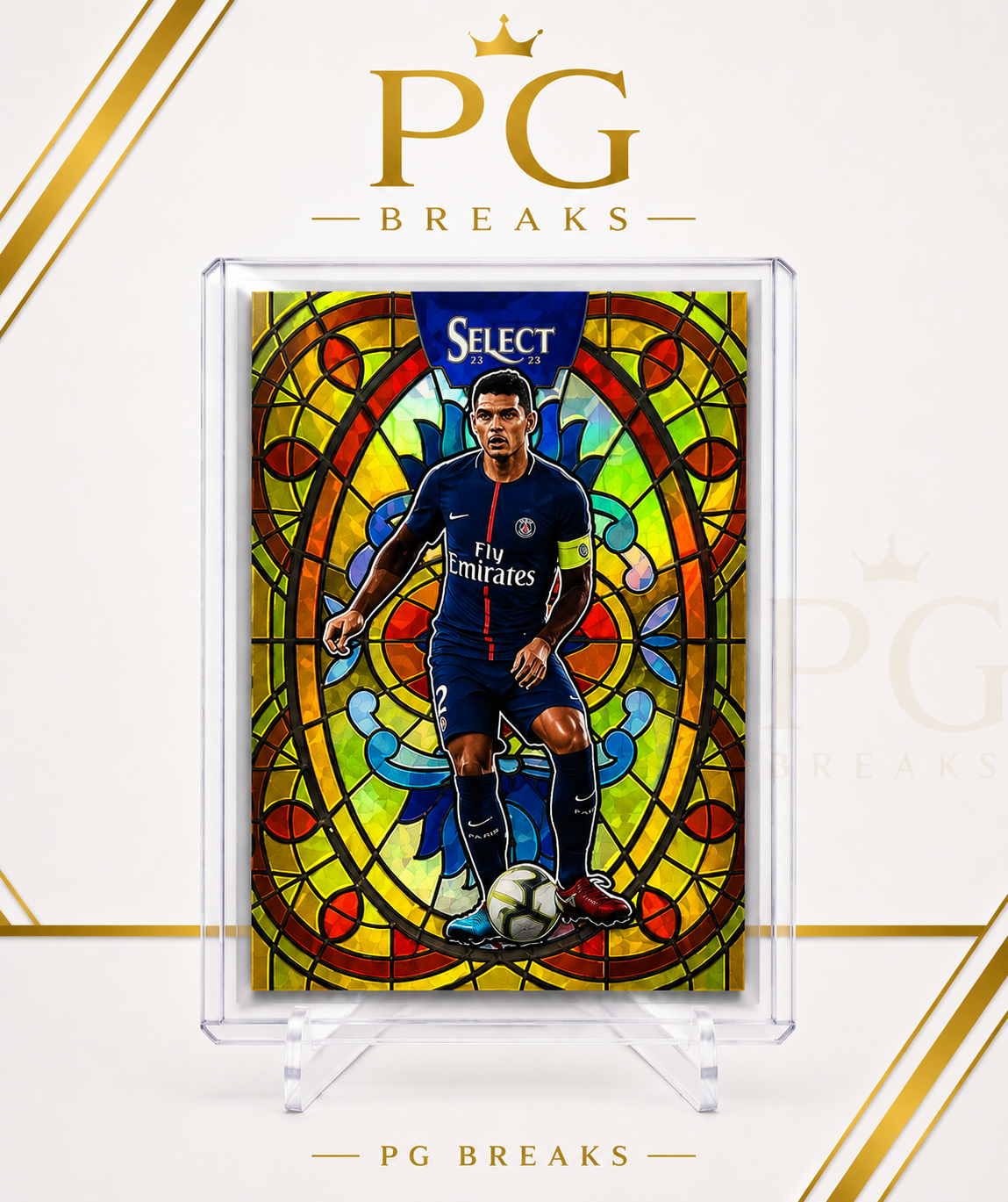 Thiago Silva – Panini Select Ligue 1 Stained Glass Case Hit – PSG