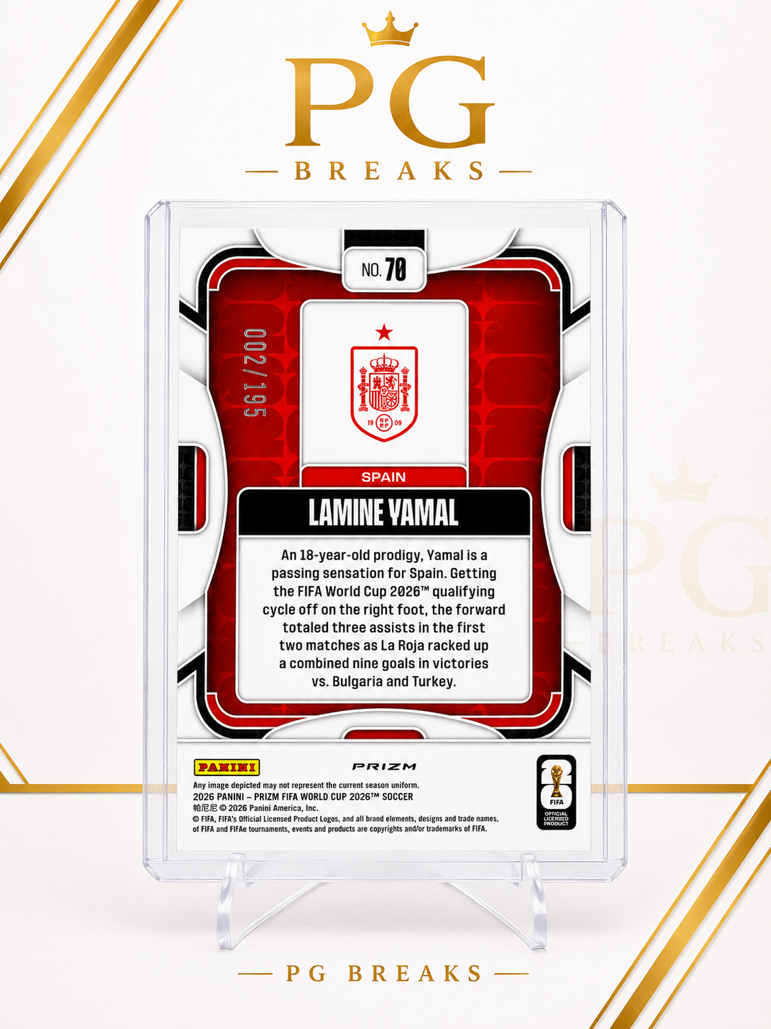 Lamine Yamal – Panini Prizm FIFA World Cup 2026 Pink 002/195